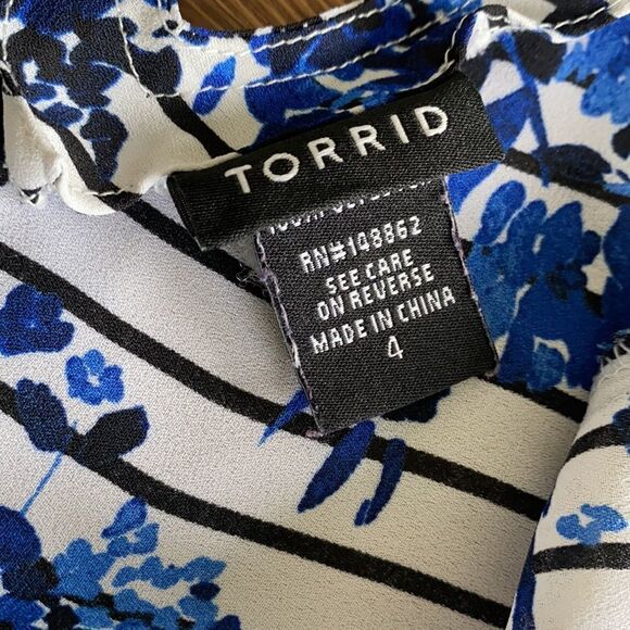 Torrid Floral Georgette Crossback Grommet Sleeveless Floral Top Tank 4X - Picture 8 of 10